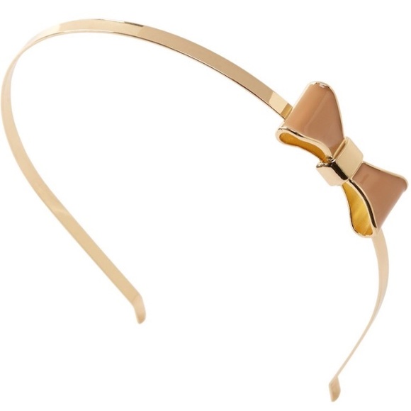 SOTM Other - 👸🏻🆕 Sleek Enamel Bow Headband ✦ Gold/Camel ✦